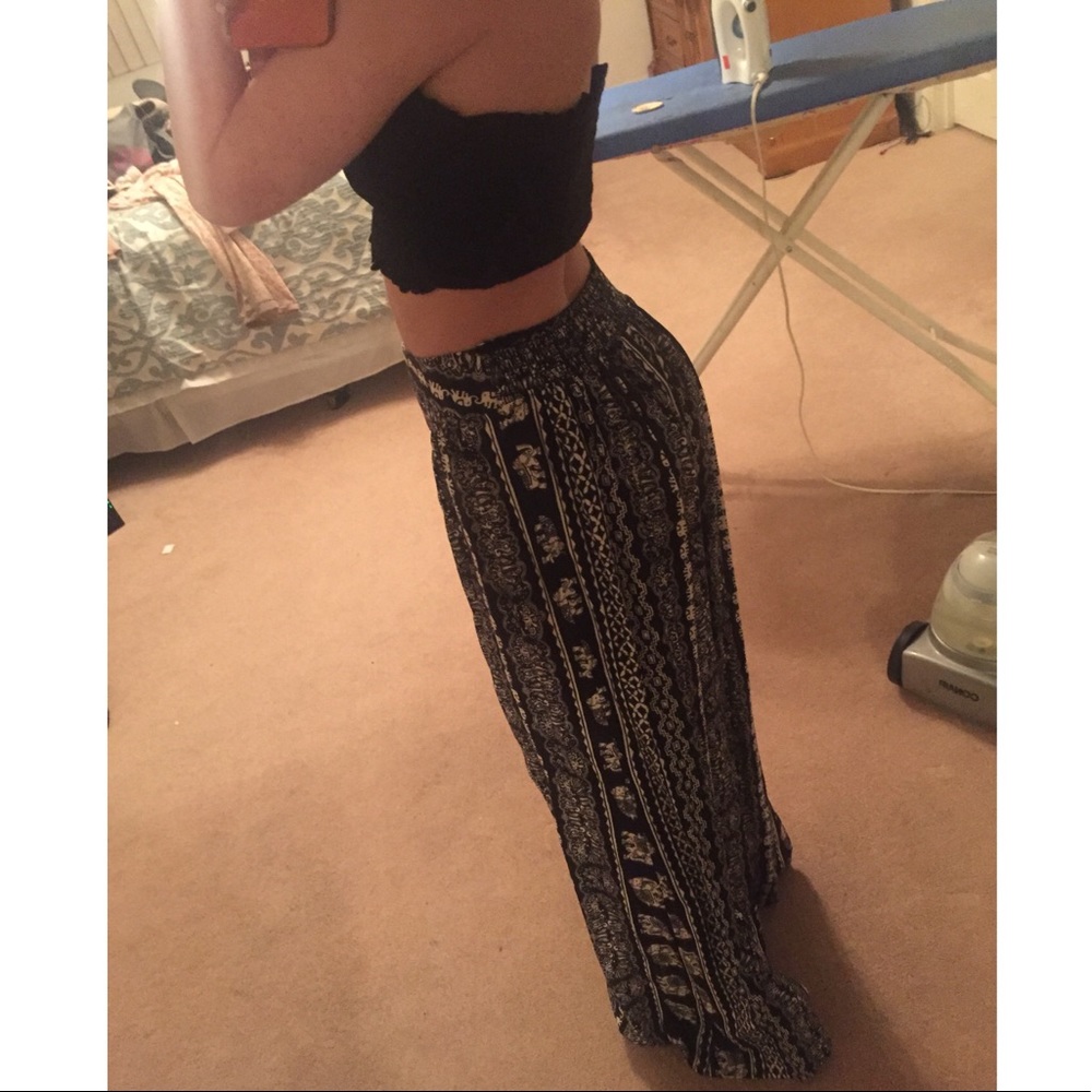 Black and white elephant tribal pants!